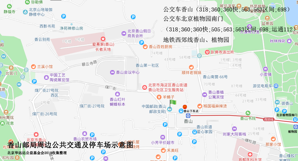 香山邮局交通图