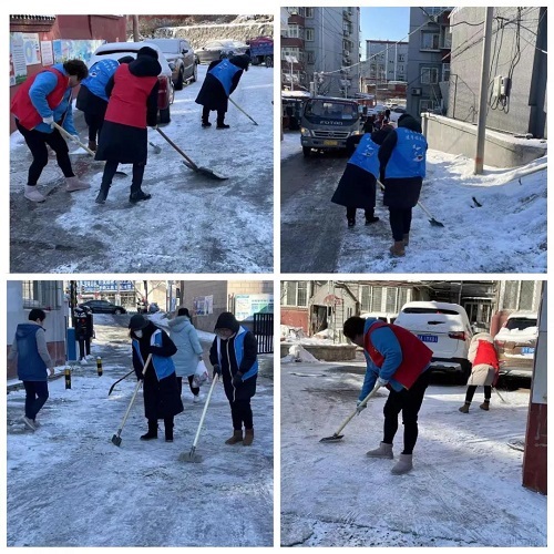 城关街道新东关社区青年汇扫雪铲冰青年突击队